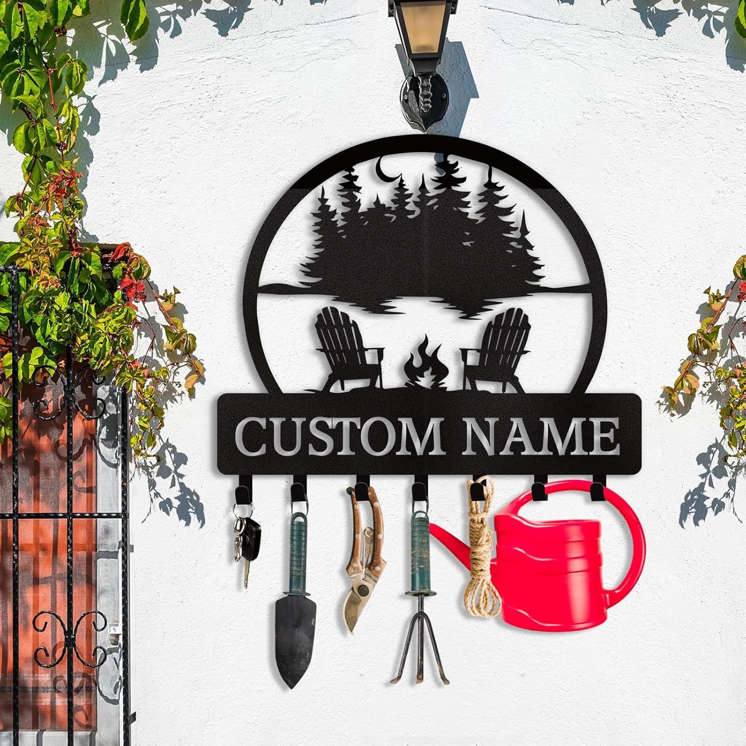 Personalized Key Holder for Wall, Custom Metal Deer Cabin Key Hooks with Name-MetalsignX