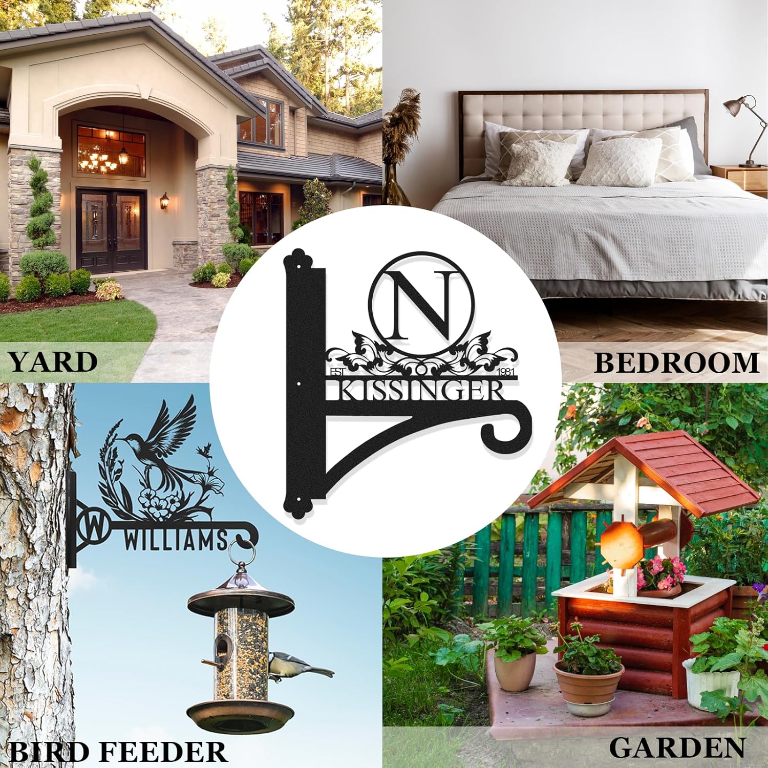 Custom Name Decorative Metal Wall Hook Indoor and Outdoor,Personalized Wall Mounted Hanging Plant Hooks-MetalsignX