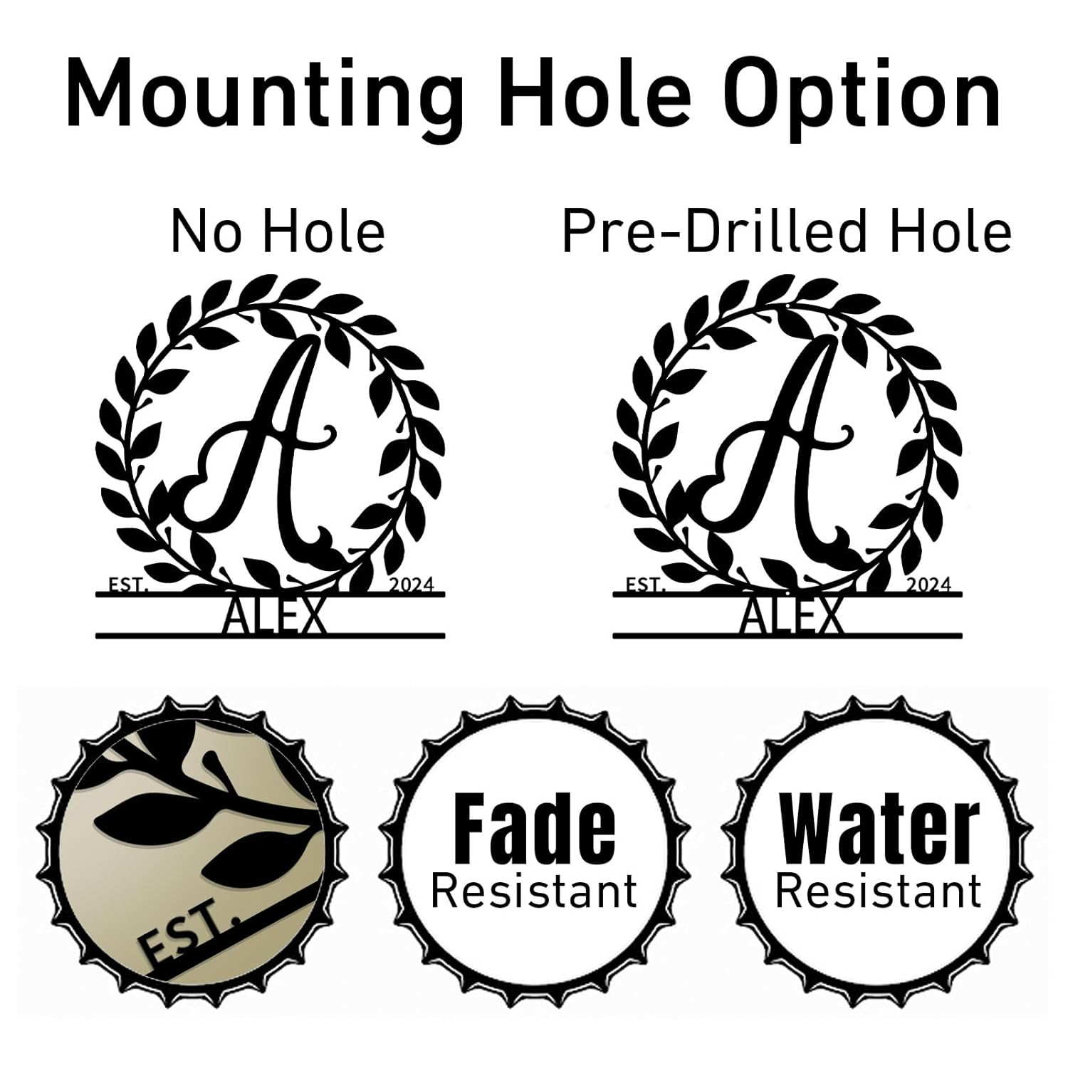 Custom Name Metal Signs, Wedding Anniversary Gift, Split Letter Monogram-MetalsignX