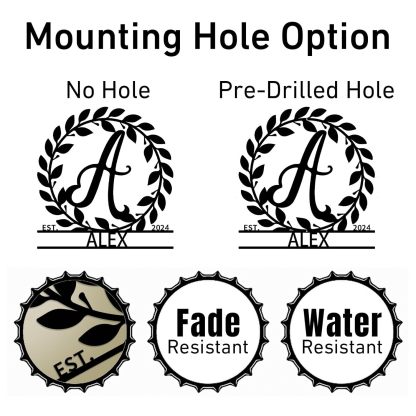 Custom Name Metal Signs, Wedding Anniversary Gift, Split Letter Monogram-MetalsignX