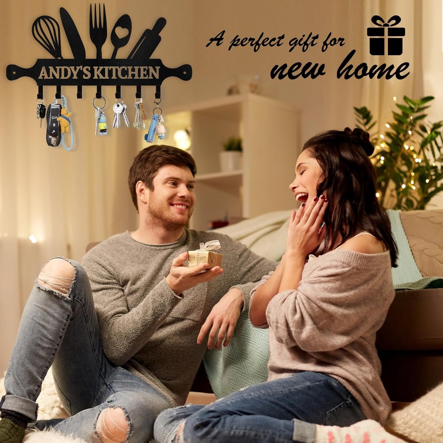 Custom Key Holder Wall Mounted, Personalized Metal Kitchen Key Holder for Wall-MetalsignX