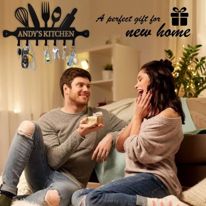 Custom Key Holder Wall Mounted, Personalized Metal Kitchen Key Holder for Wall-MetalsignX