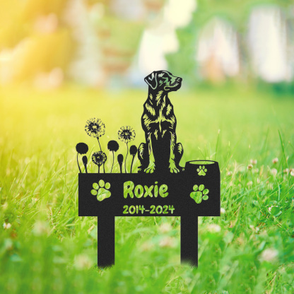 Custom Labrador Retriever Dog Memorial Garden Stake, Personalized Outdoor Pet Remembrance Yard Sign with Name and Years