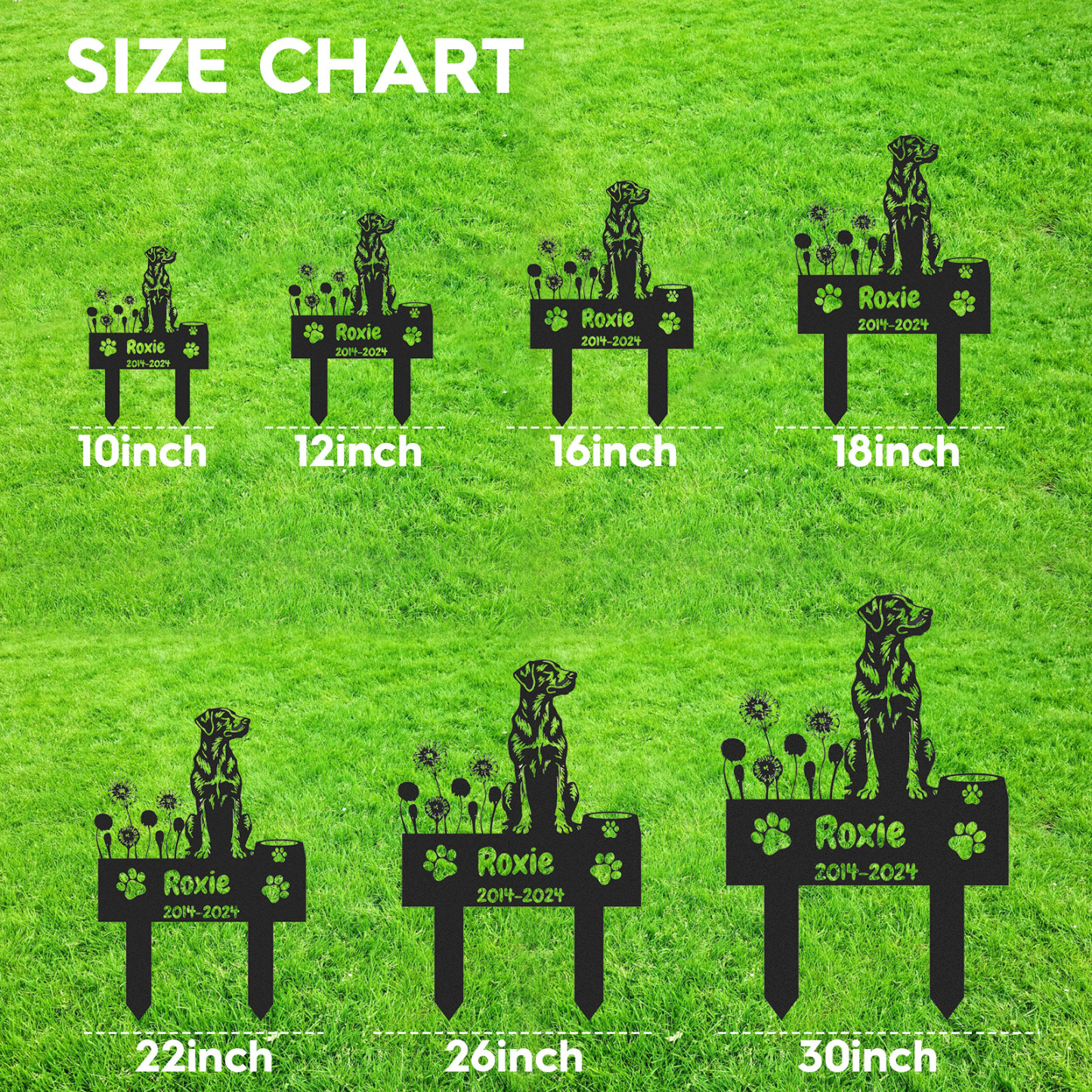 Custom Labrador Retriever Dog Memorial Garden Stake, Personalized Outdoor Pet Remembrance Yard Sign with Name and Years