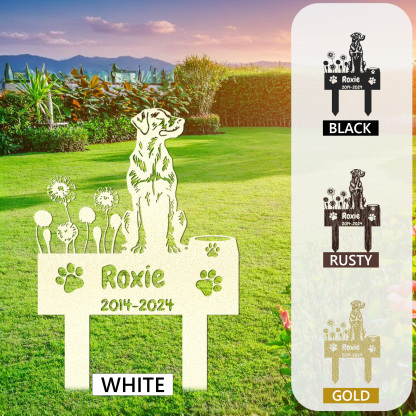 Custom Labrador Retriever Dog Memorial Garden Stake, Personalized Outdoor Pet Remembrance Yard Sign with Name and Years