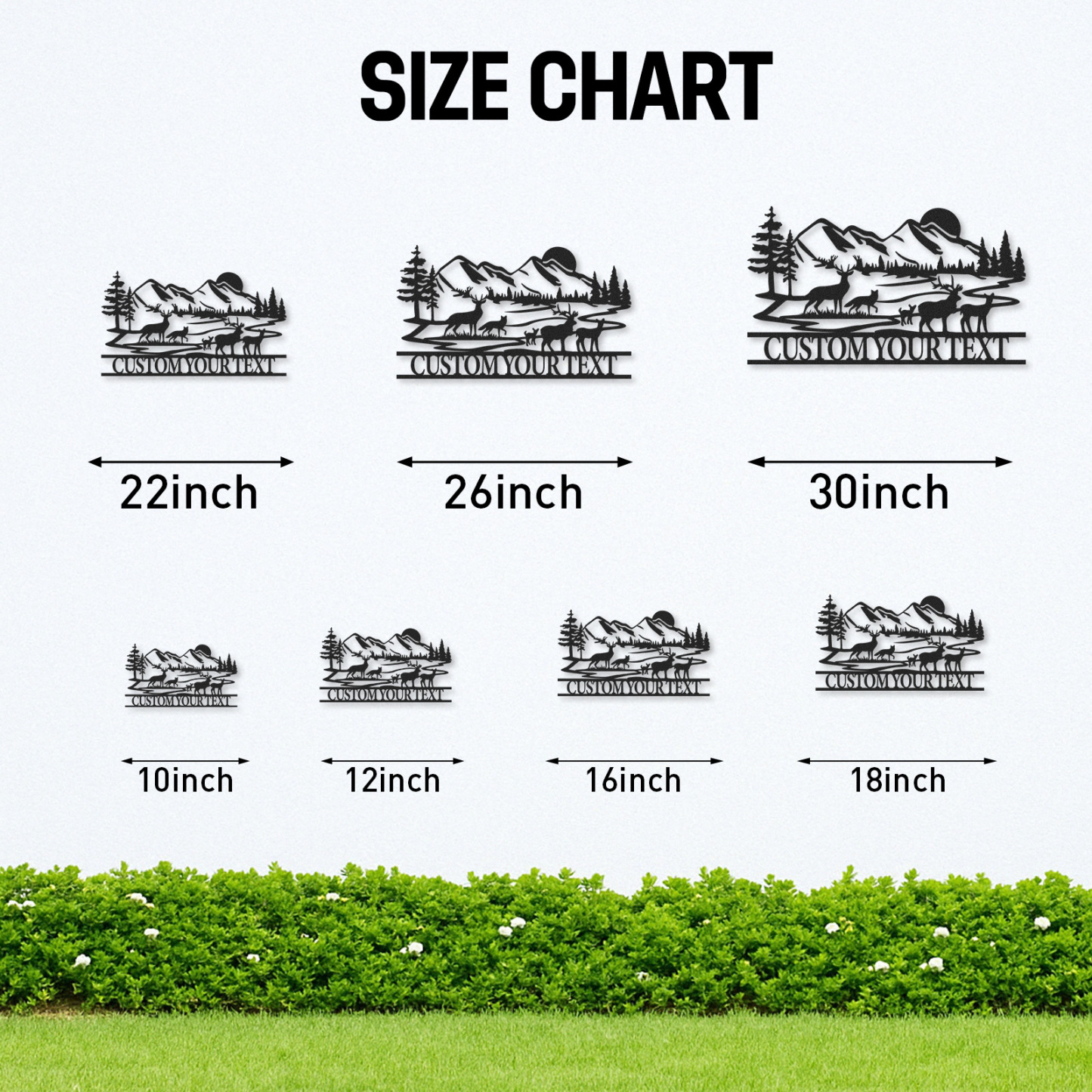 Personalized Mountain Forest Animal Sign, Custom Deer and Fox Metal Art for Camp or Porch Decor