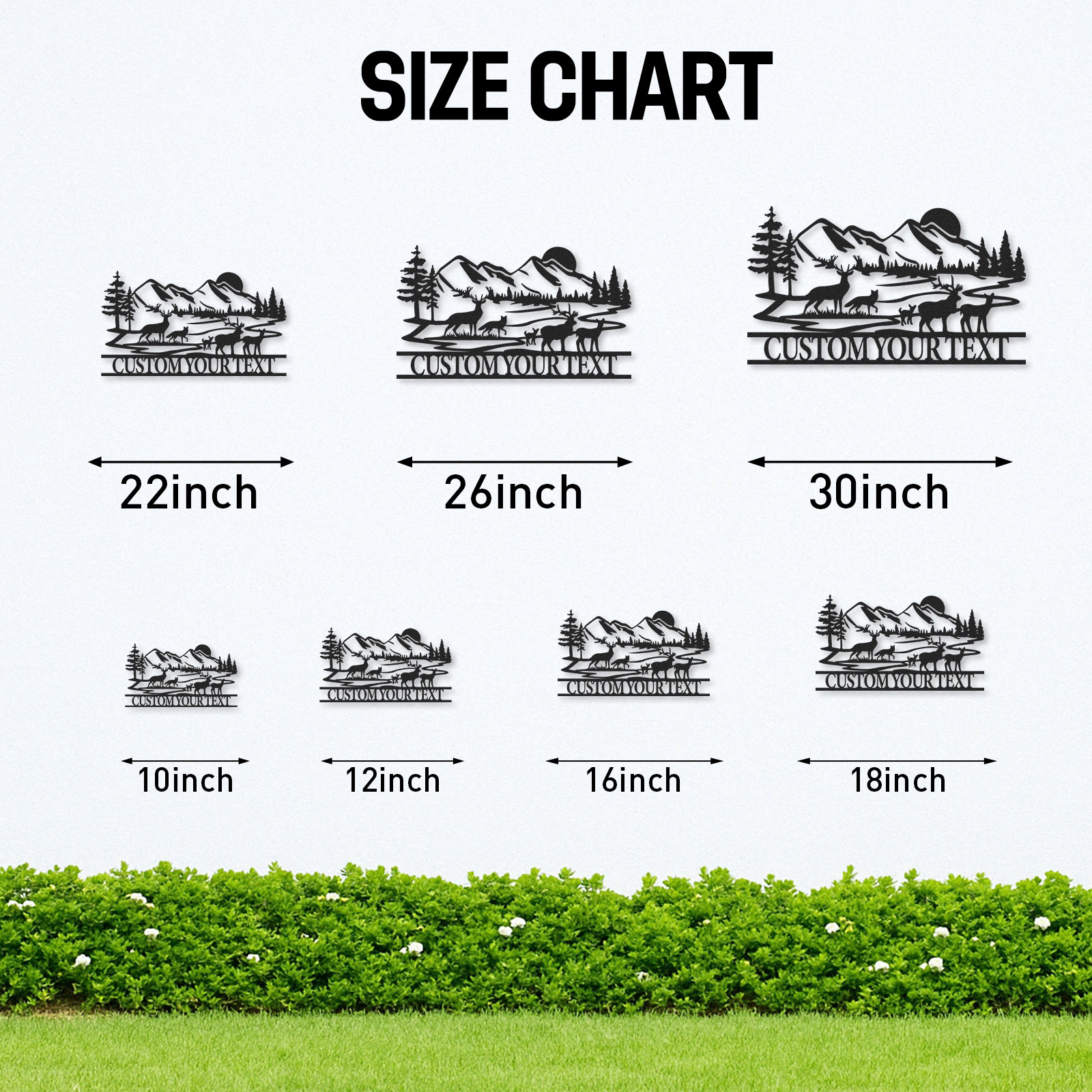 Personalized Mountain Forest Animal Sign, Custom Deer and Fox Metal Art for Camp or Porch Decor