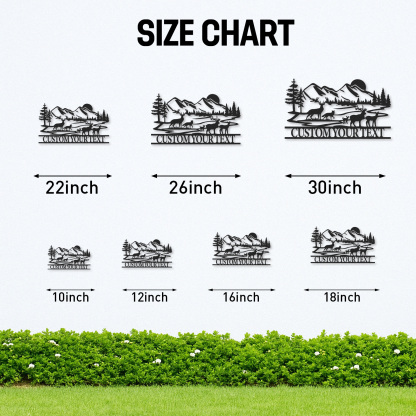 Personalized Mountain Forest Animal Sign, Custom Deer and Fox Metal Art for Camp or Porch Decor