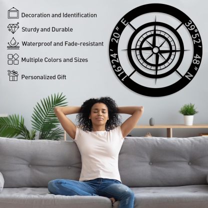 Custom Coordinates Metal Sign, Family Name Wall Art, Personalized Outdoor Decor & Wedding Gift-MetalsignX