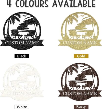 Personalized Palm Tree Metal Sign , Tropical Beach House Decor for Coastal Vibes-MetalsignX