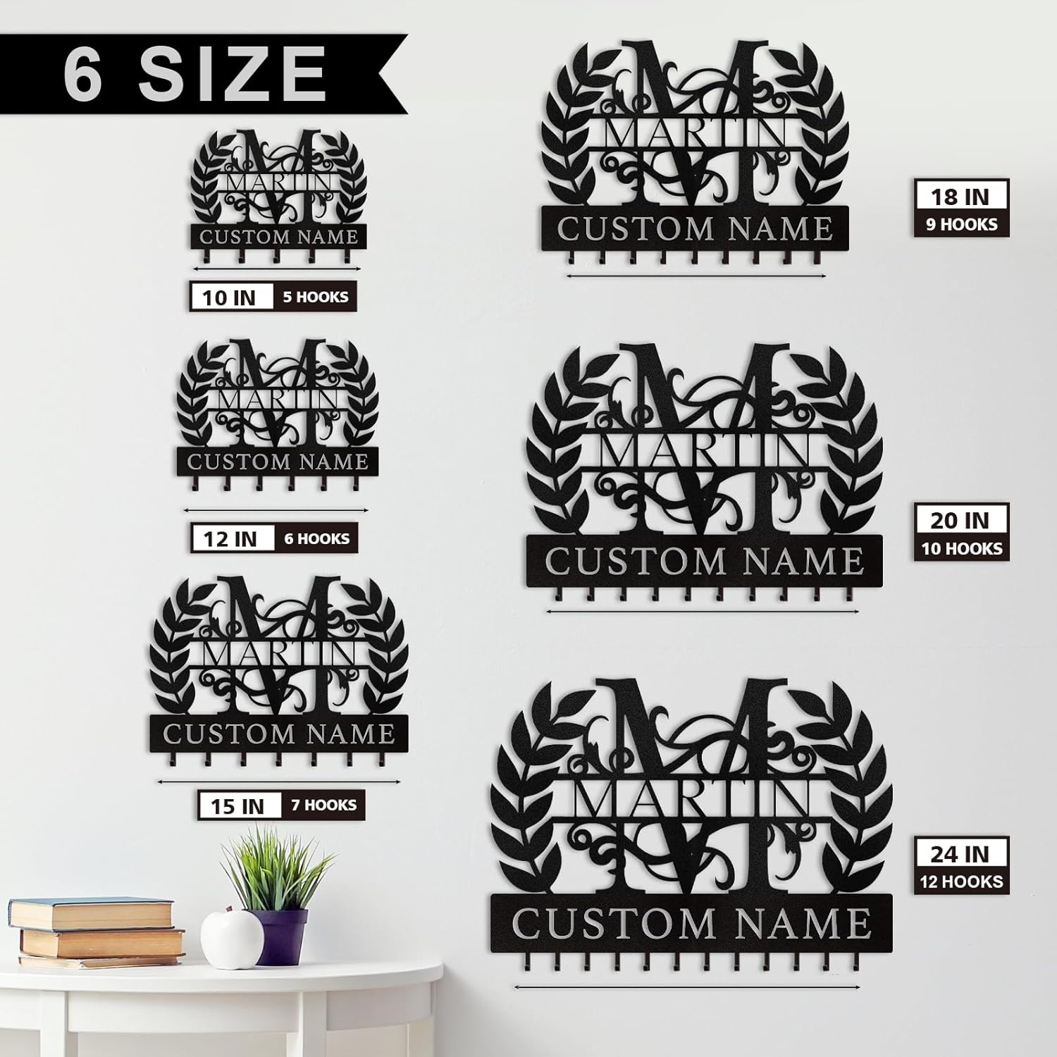 Personalized Key Holder on Wall, Custom Key Hanger Wall Mount with Name-MetalsignX