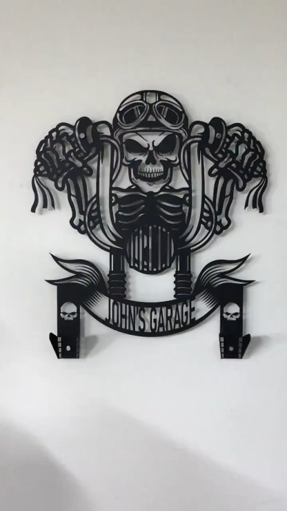 Custom Metal Motorcycle Sign Helmet Holder, Special Gift, Wall Art, Helmet Holder, outstanding, skull motorcycle jacket holder, bike helmet
