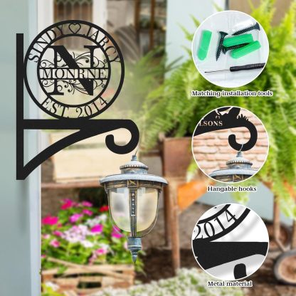 Custom Metal Plant Hanger Decorative Wall, Personalized Name Hooks for Hanging Plant Bracket-MetalsignX