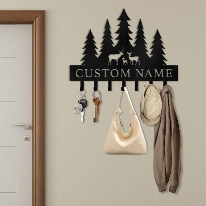 Custom Polar Deer  Key Holder, Personalized Key Hanger  for Entryway | Stylish Key Organizer-MetalsignX