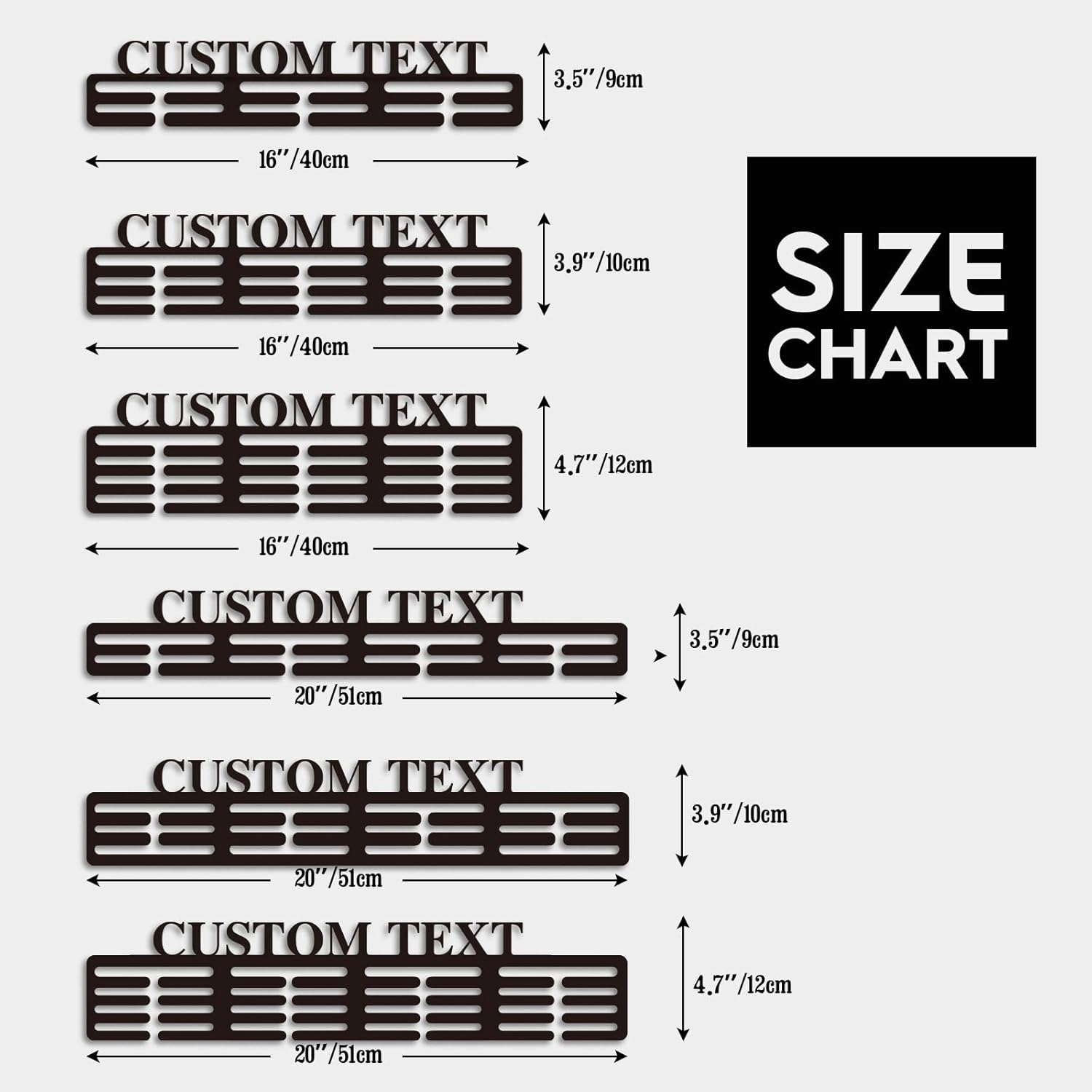 Custom Medal Hanger with Name, Wall Mount Holder for 60 Medals, Perfect for Youth Athletes & Sports Awards-MetalsignX