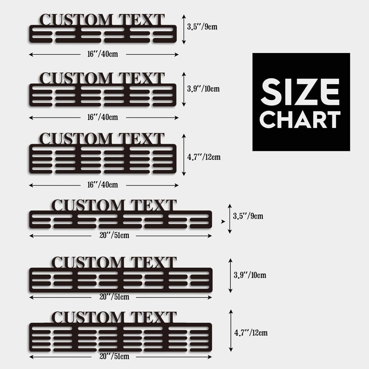 Custom Medal Hanger with Name, Wall Mount Holder for 60 Medals, Perfect for Youth Athletes & Sports Awards-MetalsignX