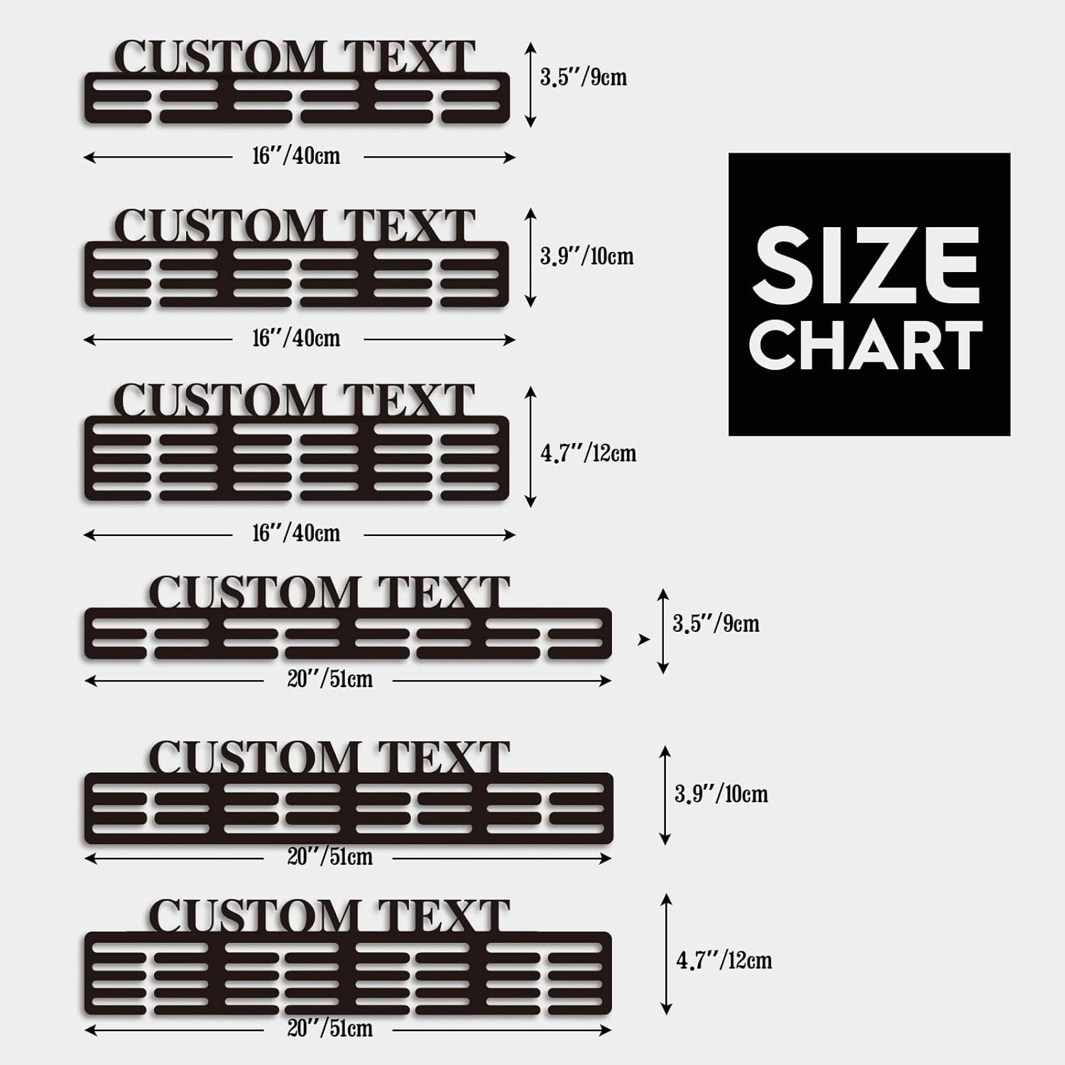 Custom Medal Hanger with Name, Wall Mount Holder for 60 Medals, Perfect for Youth Athletes & Sports Awards-MetalsignX