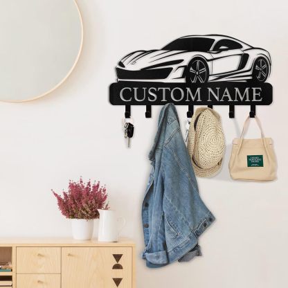 Personalized Car Design Key Hanger, Custom Key Rack Wall Mount with Hooks-MetalsignX