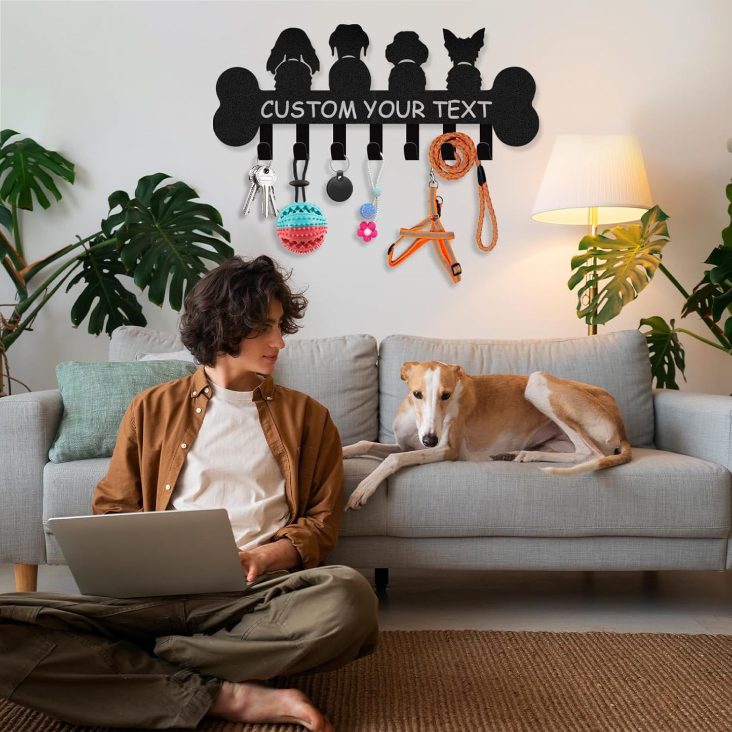 Custom Dog Leash Holder for Wall, Custom Metal Key Holder Wall Mount-MetalsignX