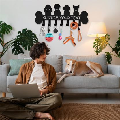 Custom Dog Leash Holder for Wall, Custom Metal Key Holder Wall Mount-MetalsignX