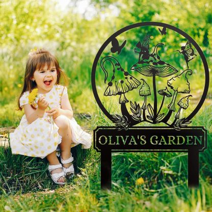 Handcrafted Fairy Garden Stake , Rustic Metal Sign for Magical Yard Spaces-MetalsignX