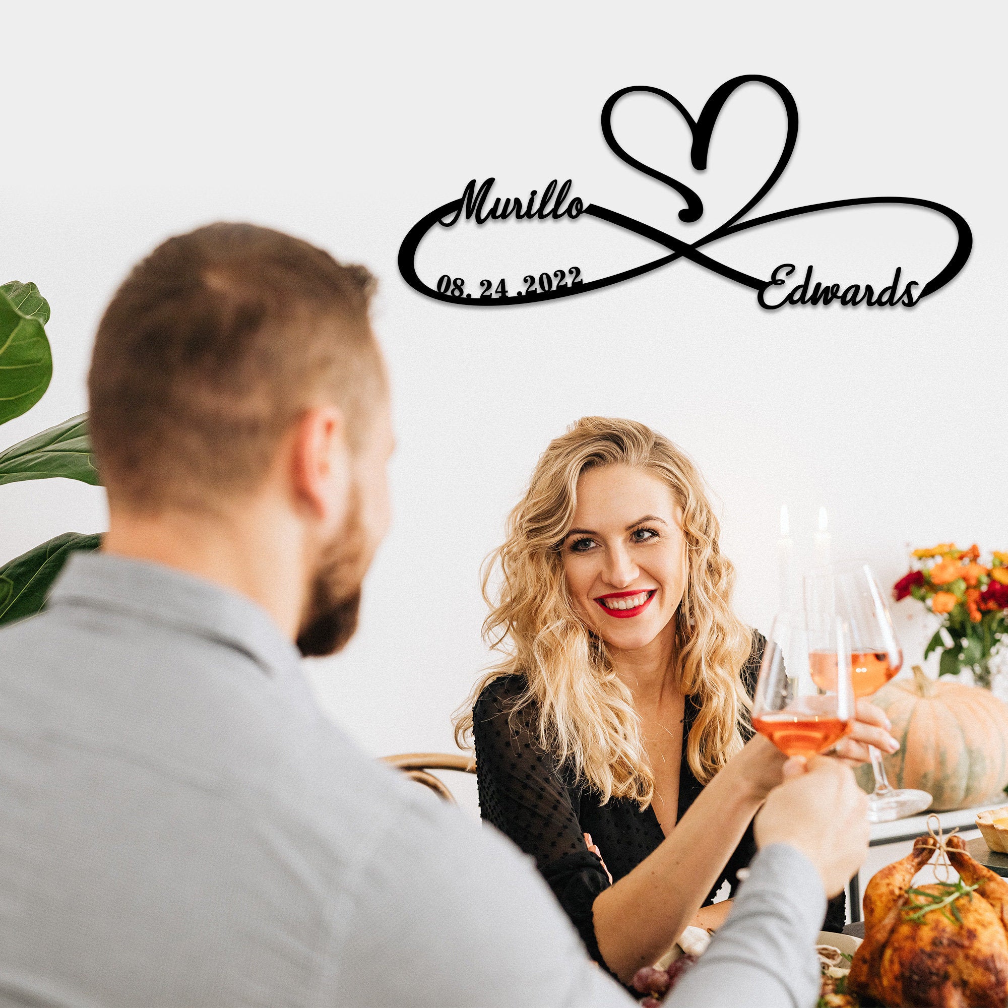 Personalized 100% Handmade Wedding Metal Sign of Name And Special Date-MetalsignX