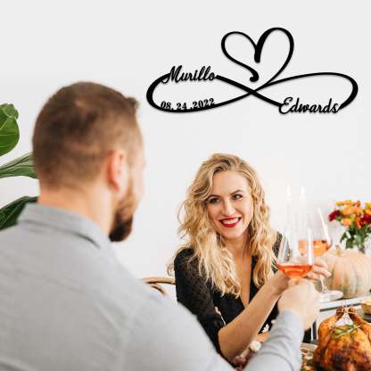 Personalized 100% Handmade Wedding Metal Sign of Name And Special Date-MetalsignX