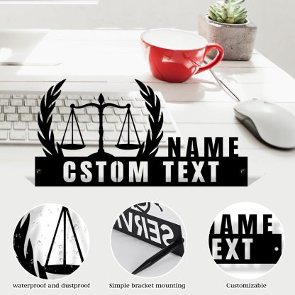  Custom Family Name Plate for Desk, Metal Sign Name Tags, Personalized Desk Accessories-MetalsignX