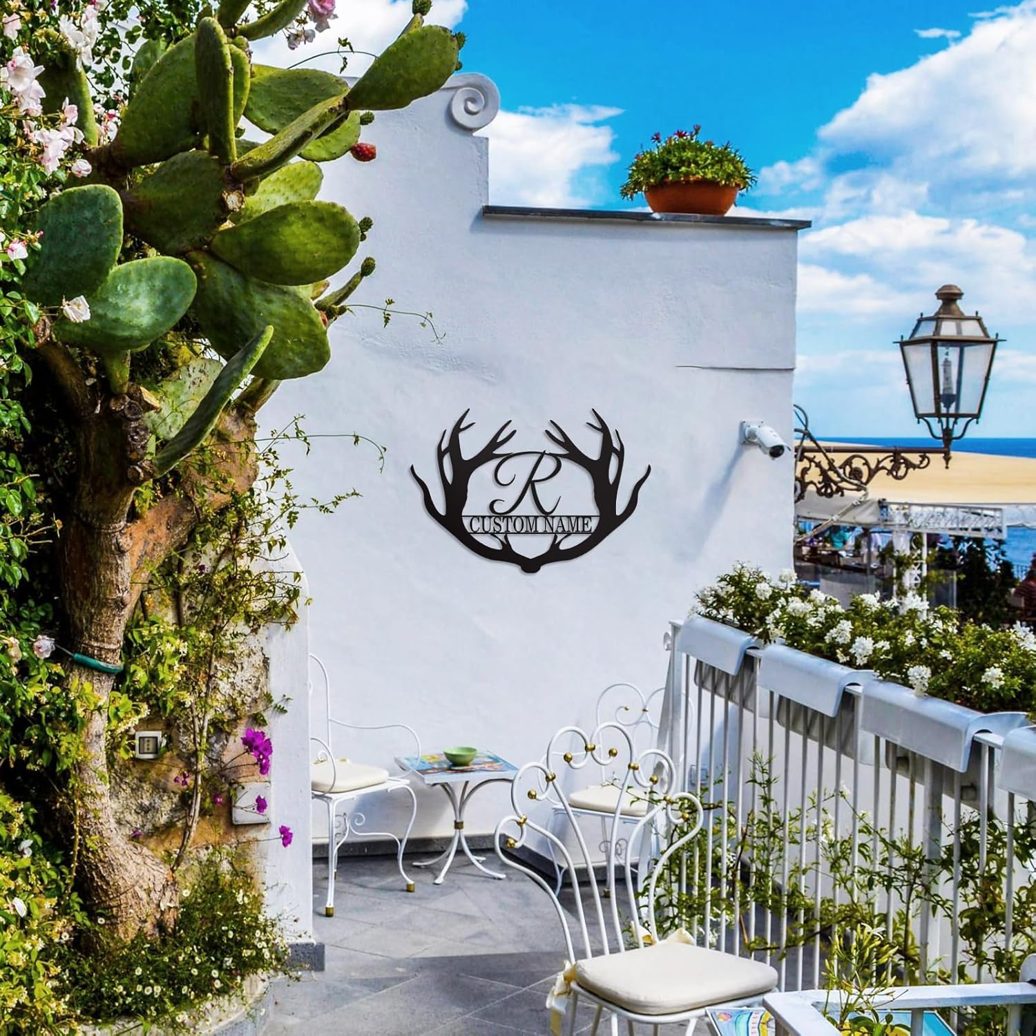 Personalized Metal Name Sign, Deer Antlers Monogram, Family Last Name Wall Art, Rustic Home Decor & Wedding Gifts-MetalsignX