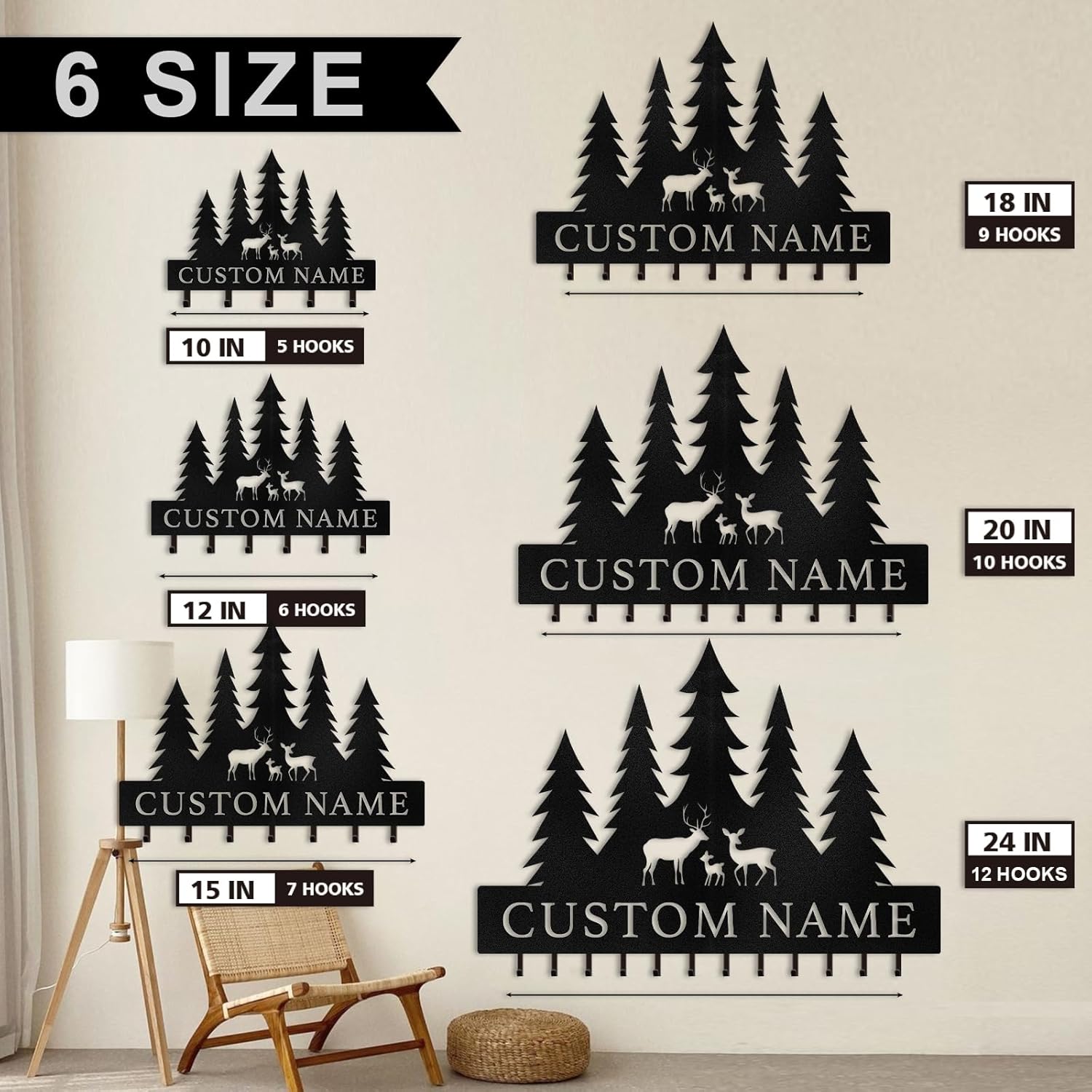 Custom Polar Deer  Key Holder, Personalized Key Hanger  for Entryway | Stylish Key Organizer-MetalsignX