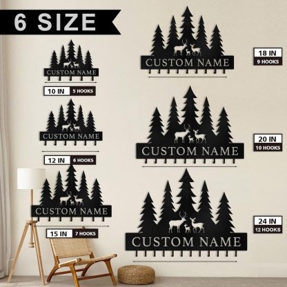 Custom Polar Deer  Key Holder, Personalized Key Hanger  for Entryway | Stylish Key Organizer-MetalsignX