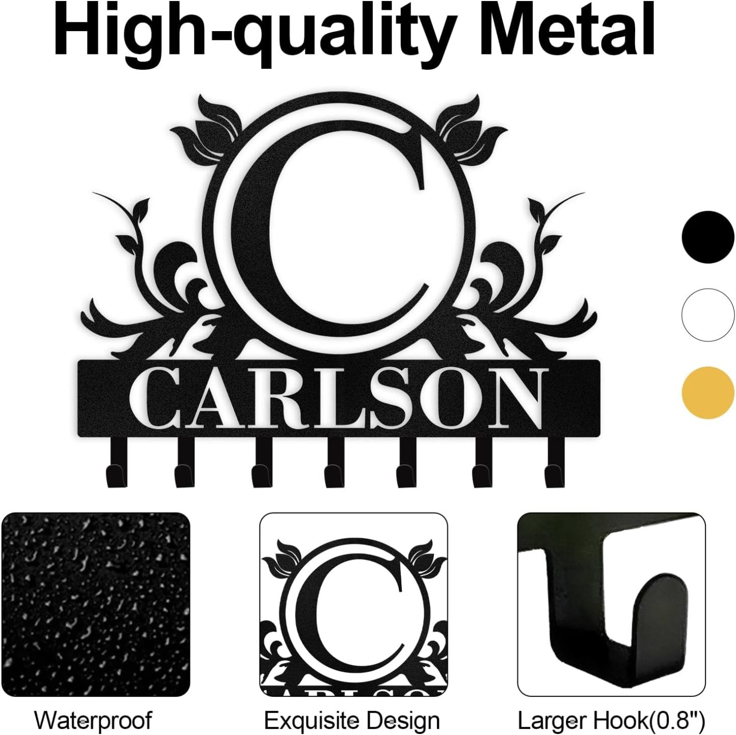 Custom Metal Key Holders, Nature-Inspired Wall Decor for Home Organization, Personalized Key Storage-MetalsignX