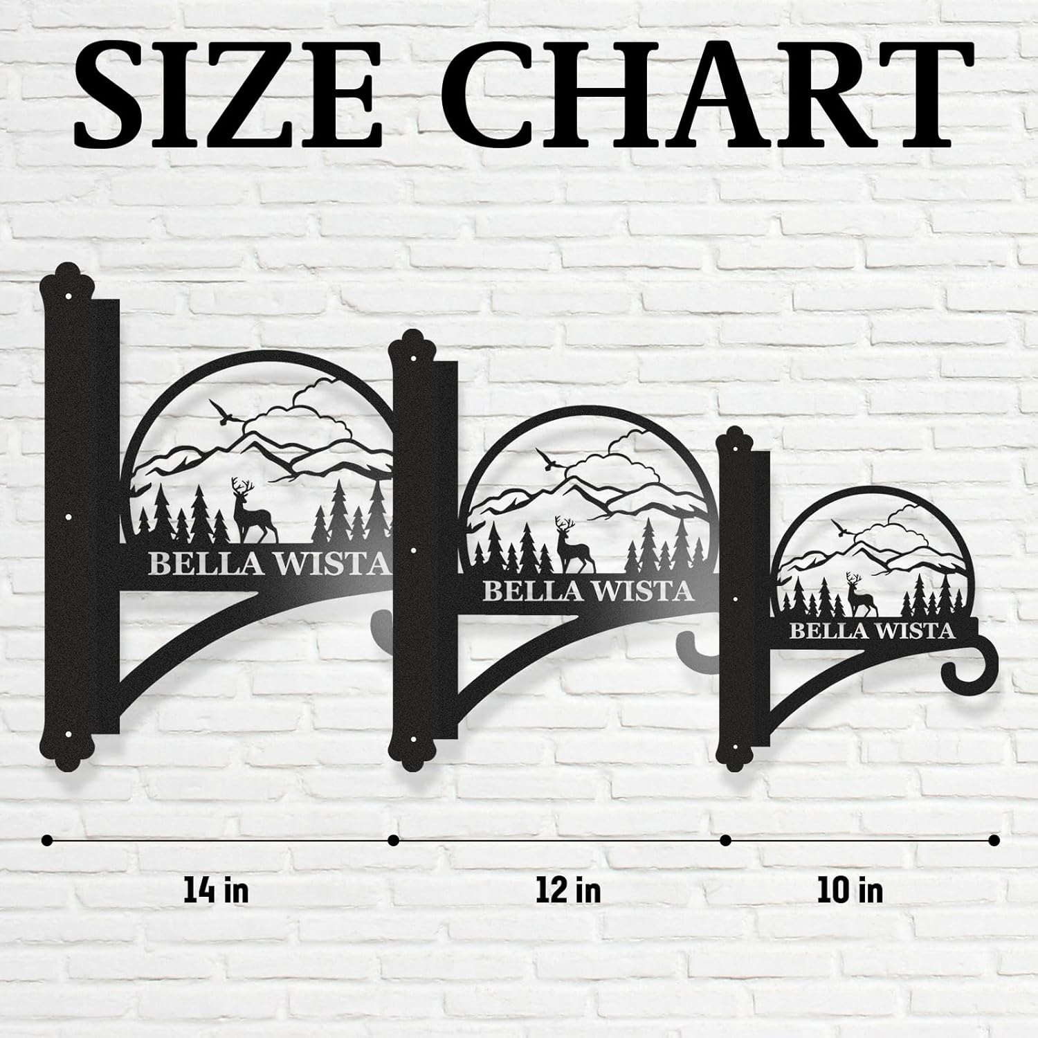 Personalized Iron Hanging Plant Bracket, Customizable Decorative Wall Plant Hanger Indoor Outdoor, Custom Name Bird Feeder Hook, Anti Rust Metal Hook for Wind Chimes Lantern