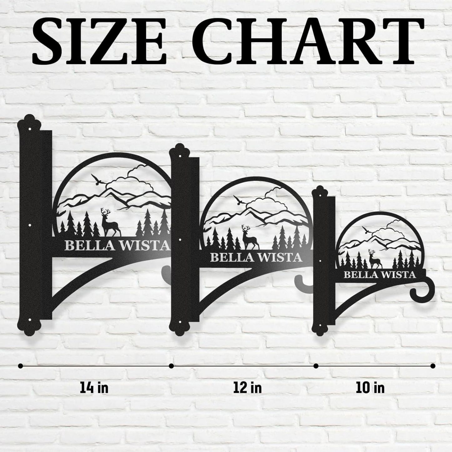 Personalized Iron Hanging Plant Bracket, Customizable Decorative Wall Plant Hanger Indoor Outdoor, Custom Name Bird Feeder Hook, Anti Rust Metal Hook for Wind Chimes Lantern