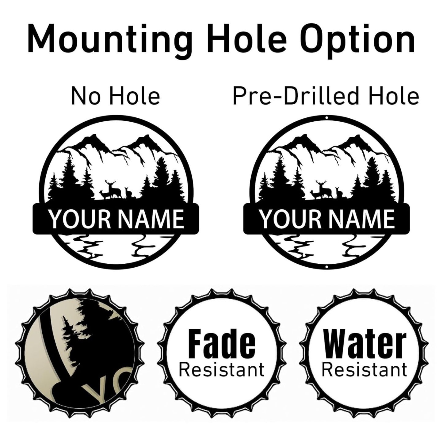 Custom Signs Outdoor Metal, Mountain Design, Personalized Camping Gifts-MetalsignX