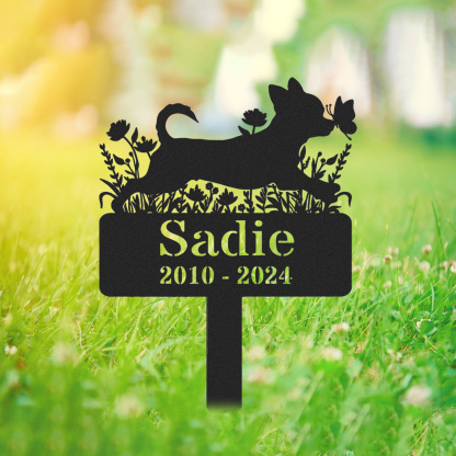 Custom Chihuahua Memorial Stake,Chihuahua Metal Grave Marker,Personalized Dog Cemetery Stake,Dog Memorial,Loss of Dog Gift,Remembrance Stake