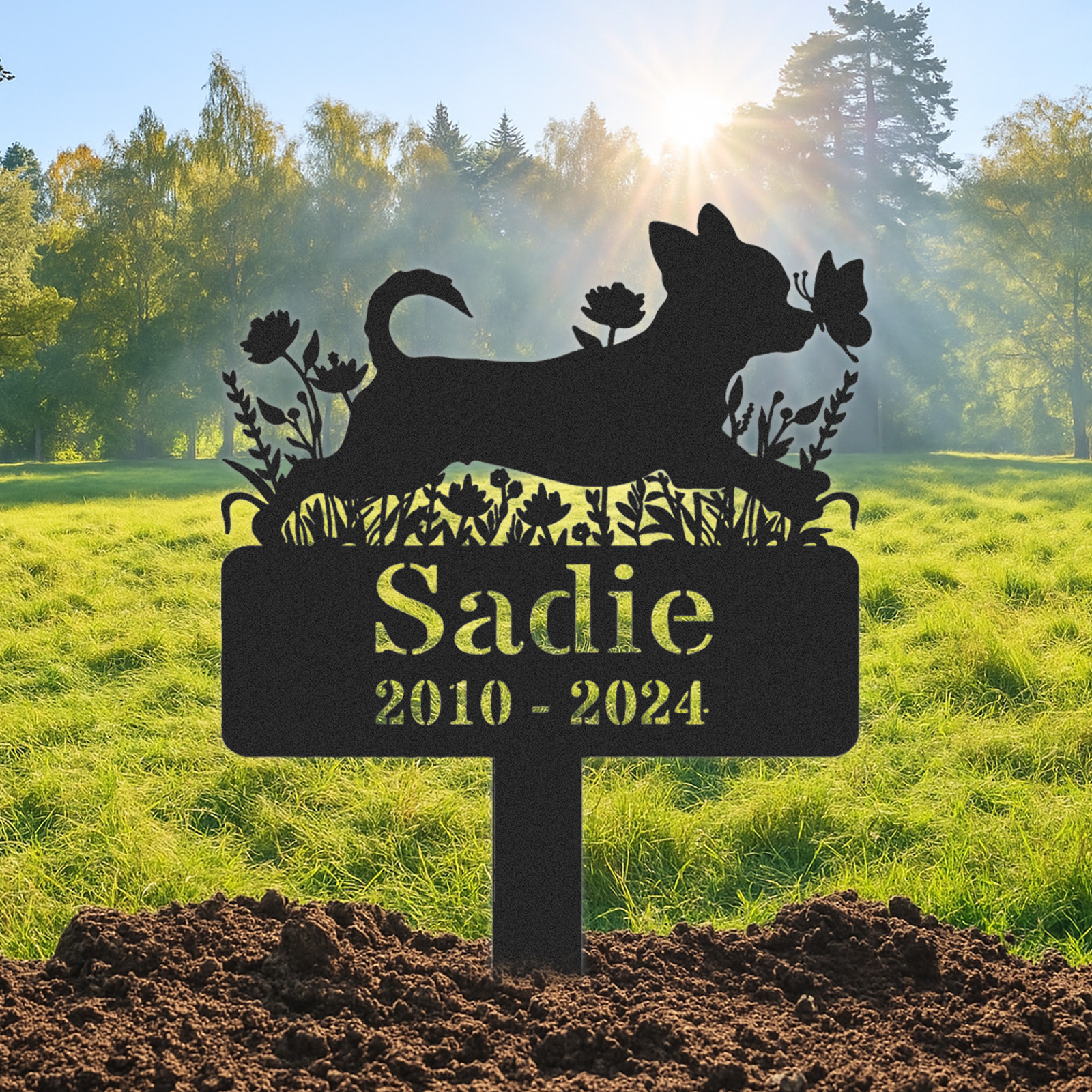 Custom Chihuahua Memorial Stake,Chihuahua Metal Grave Marker,Personalized Dog Cemetery Stake,Dog Memorial,Loss of Dog Gift,Remembrance Stake