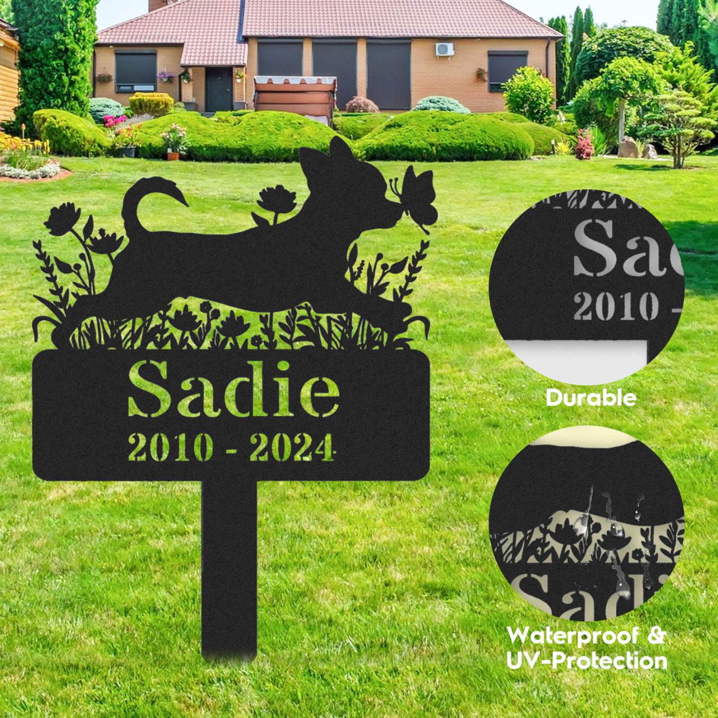 Custom Chihuahua Memorial Stake,Chihuahua Metal Grave Marker,Personalized Dog Cemetery Stake,Dog Memorial,Loss of Dog Gift,Remembrance Stake