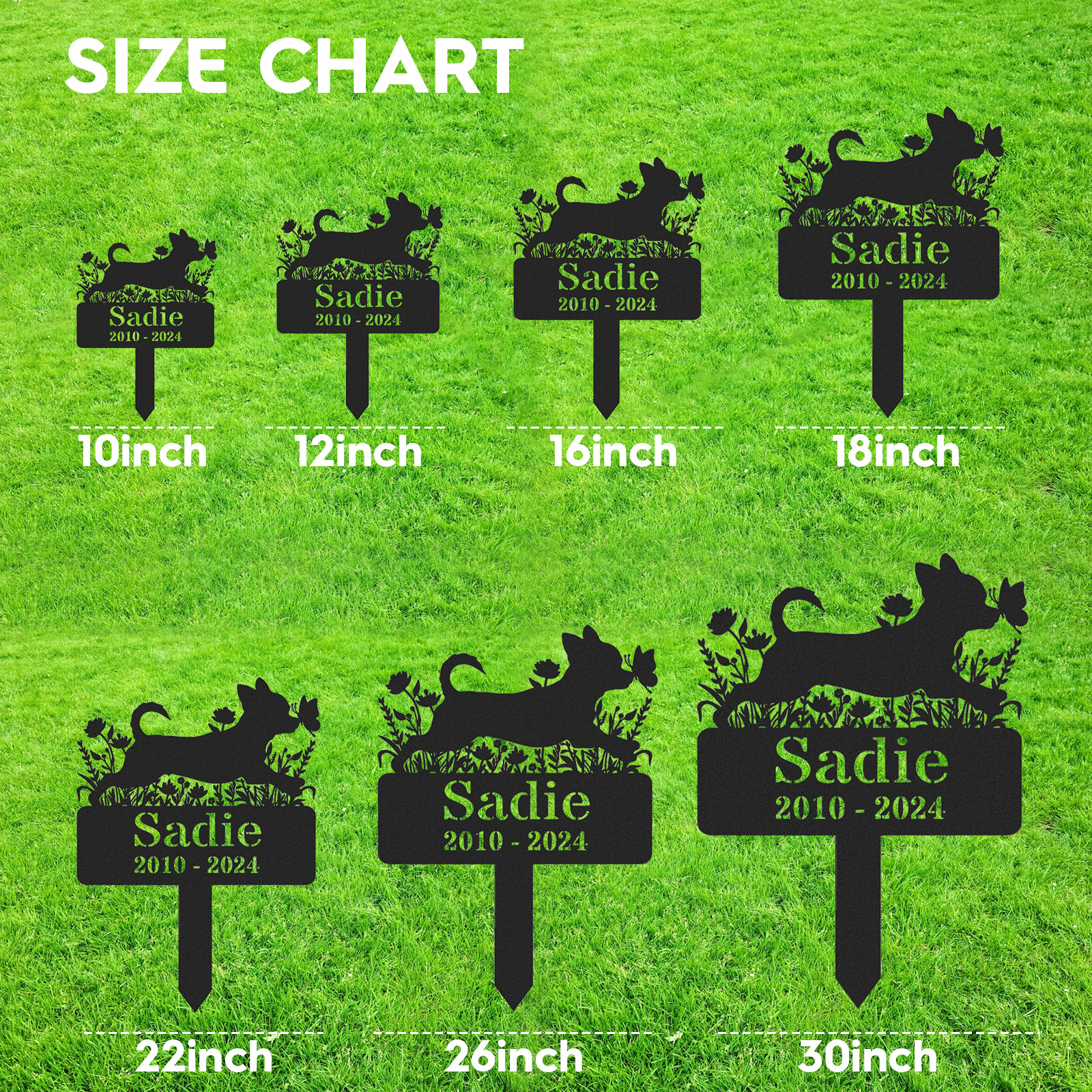 Custom Chihuahua Memorial Stake,Chihuahua Metal Grave Marker,Personalized Dog Cemetery Stake,Dog Memorial,Loss of Dog Gift,Remembrance Stake