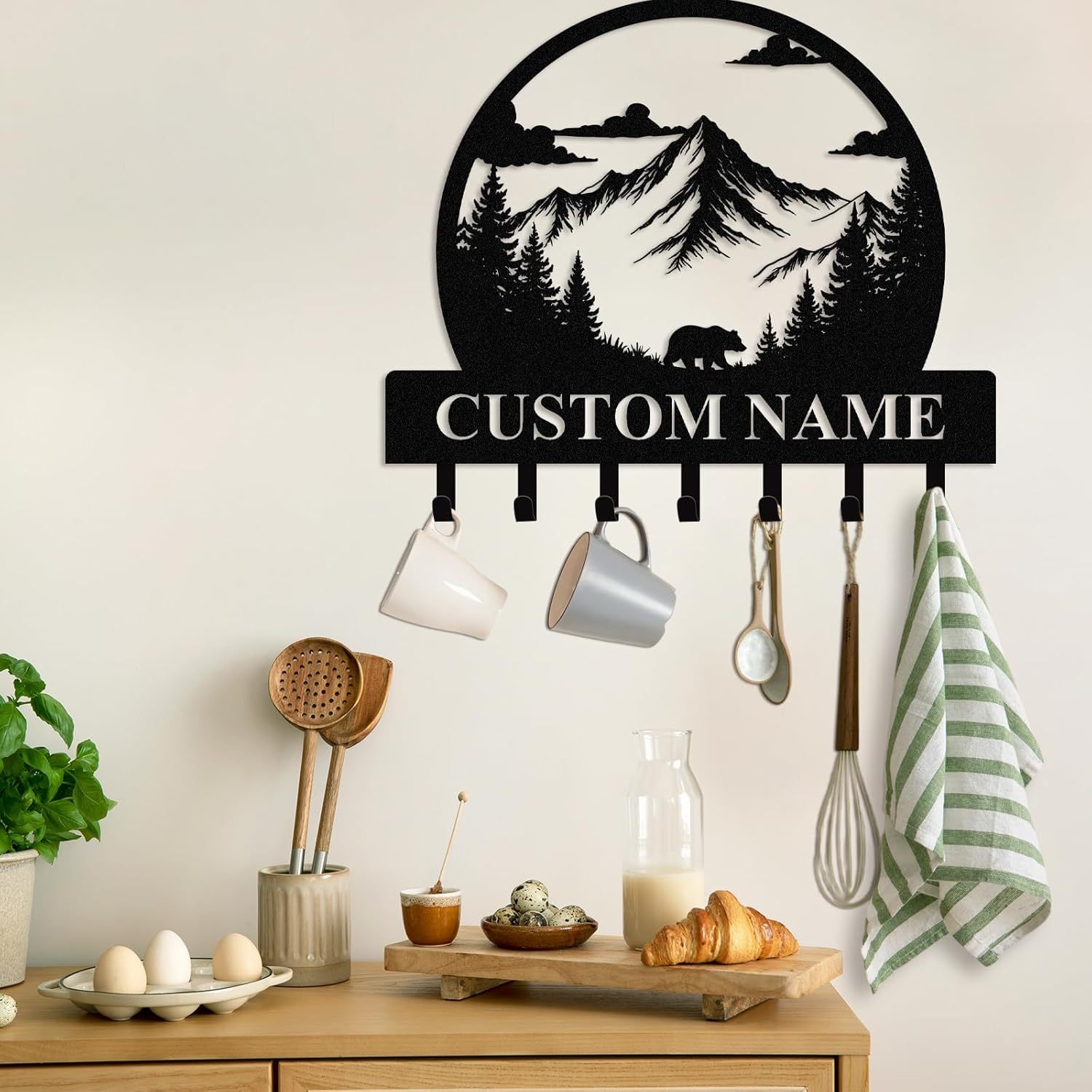 Personalized Key Holder for Wall, Custom Camping Wall Key Hooks with Name-MetalsignX