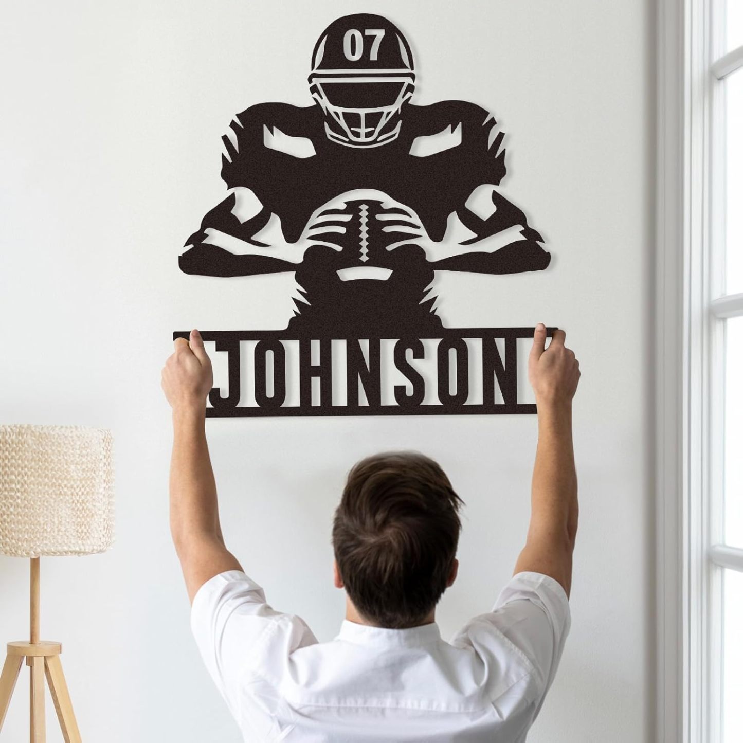 Personalized Football Metal Sign, Metal Signs Customized, Custom Ball Football Metal Wall Art, Custom Signs Outdoor Metal, Custom Name Sign Football Room Decor for Boys