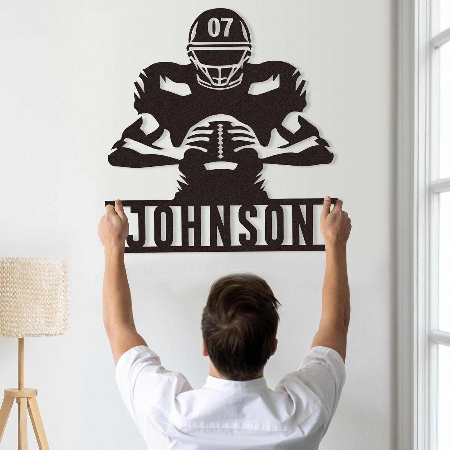 Personalized Football Metal Sign, Metal Signs Customized, Custom Ball Football Metal Wall Art, Custom Signs Outdoor Metal, Custom Name Sign Football Room Decor for Boys