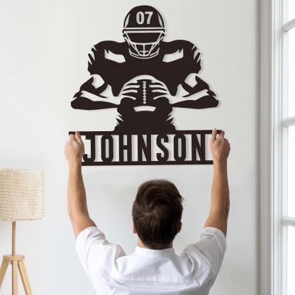 Personalized Football Metal Sign, Metal Signs Customized, Custom Ball Football Metal Wall Art, Custom Signs Outdoor Metal, Custom Name Sign Football Room Decor for Boys
