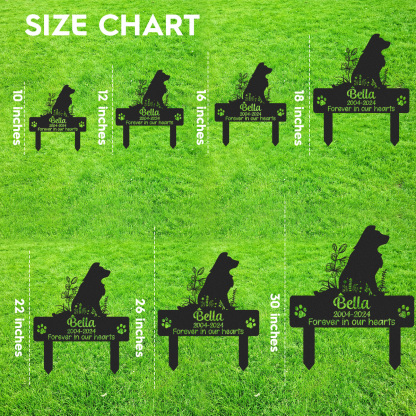 Custom Dog Memorial Garden Stake, Any Dog Breed Pet Loss Marker, Personalized Border Collies Outdoor Tribute Metal Sign, Sympathy Gift for Pet Owners