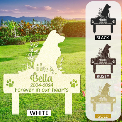 Custom Dog Memorial Garden Stake, Any Dog Breed Pet Loss Marker, Personalized Border Collies Outdoor Tribute Metal Sign, Sympathy Gift for Pet Owners
