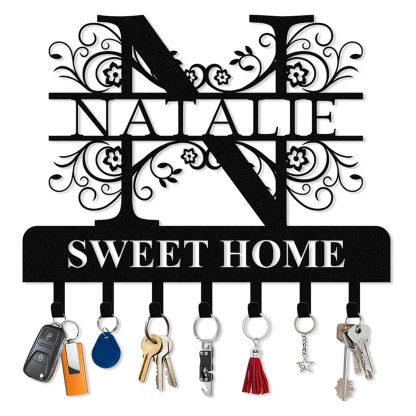 Personalized Key Holder for Wall, Custom Camping Wall Key Hooks with Name-MetalsignX