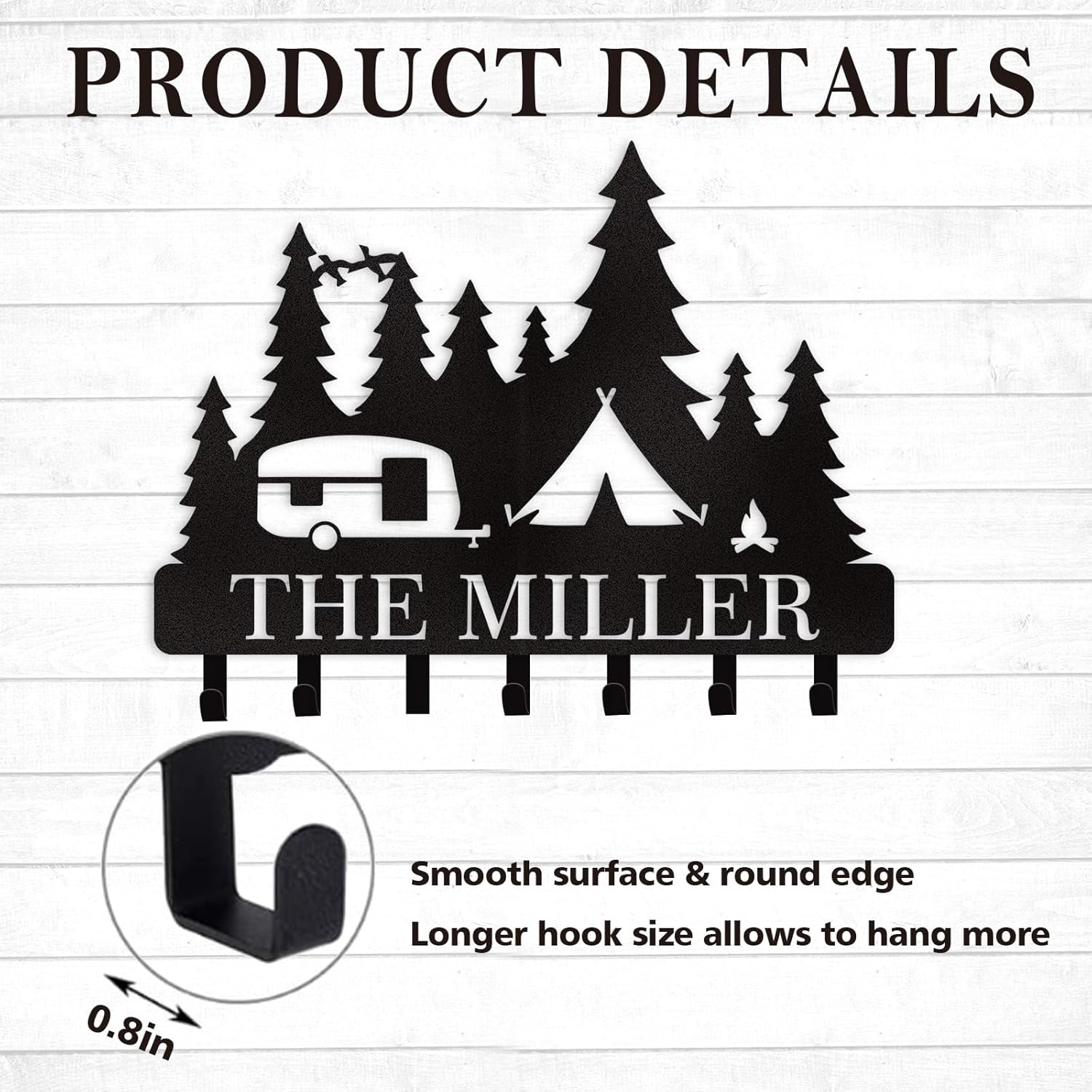 Personalized Key Holder for Wall, Custom Forest Deer Coat Rack Wall Hanging-MetalsignX