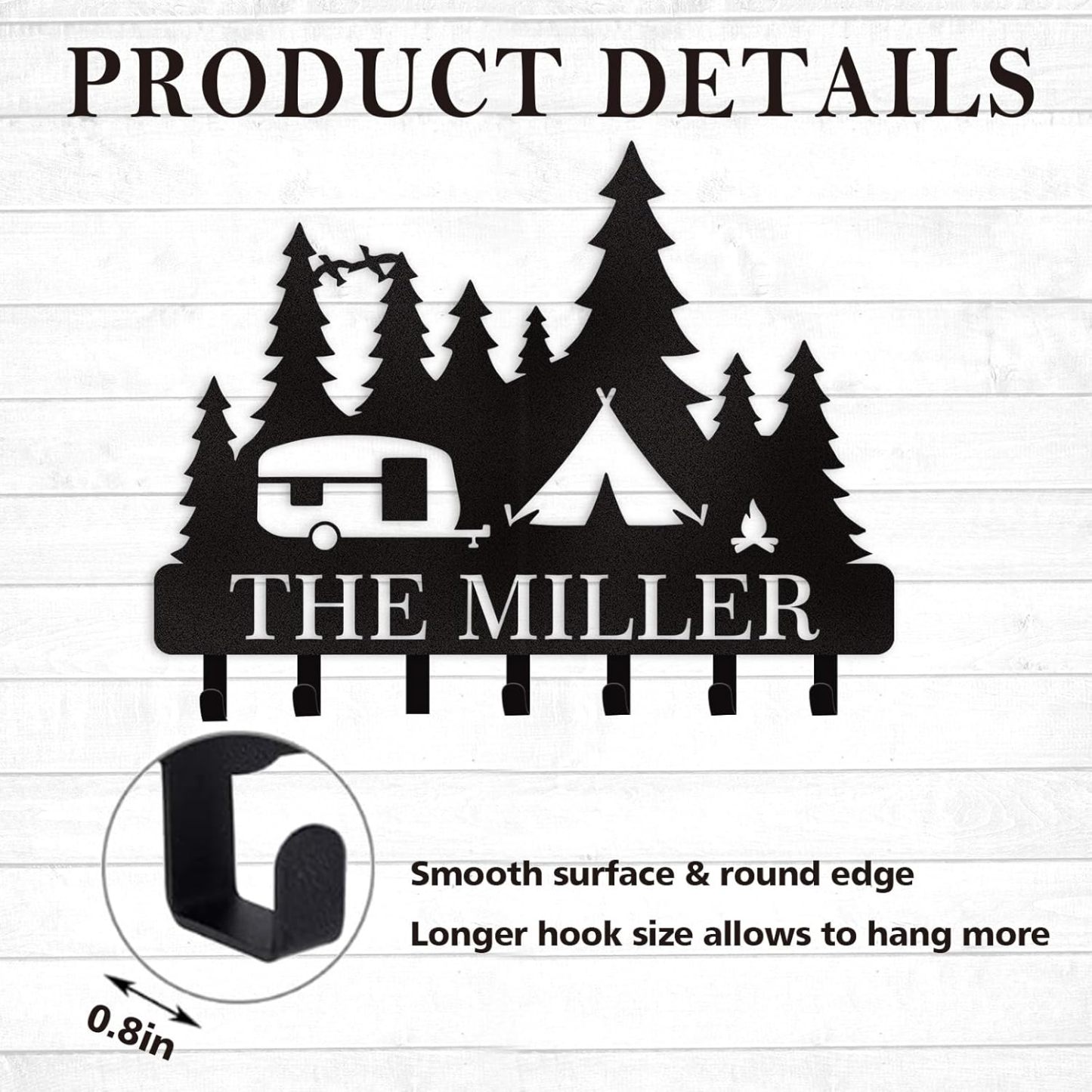 Personalized Key Holder for Wall, Custom Forest Deer Coat Rack Wall Hanging-MetalsignX
