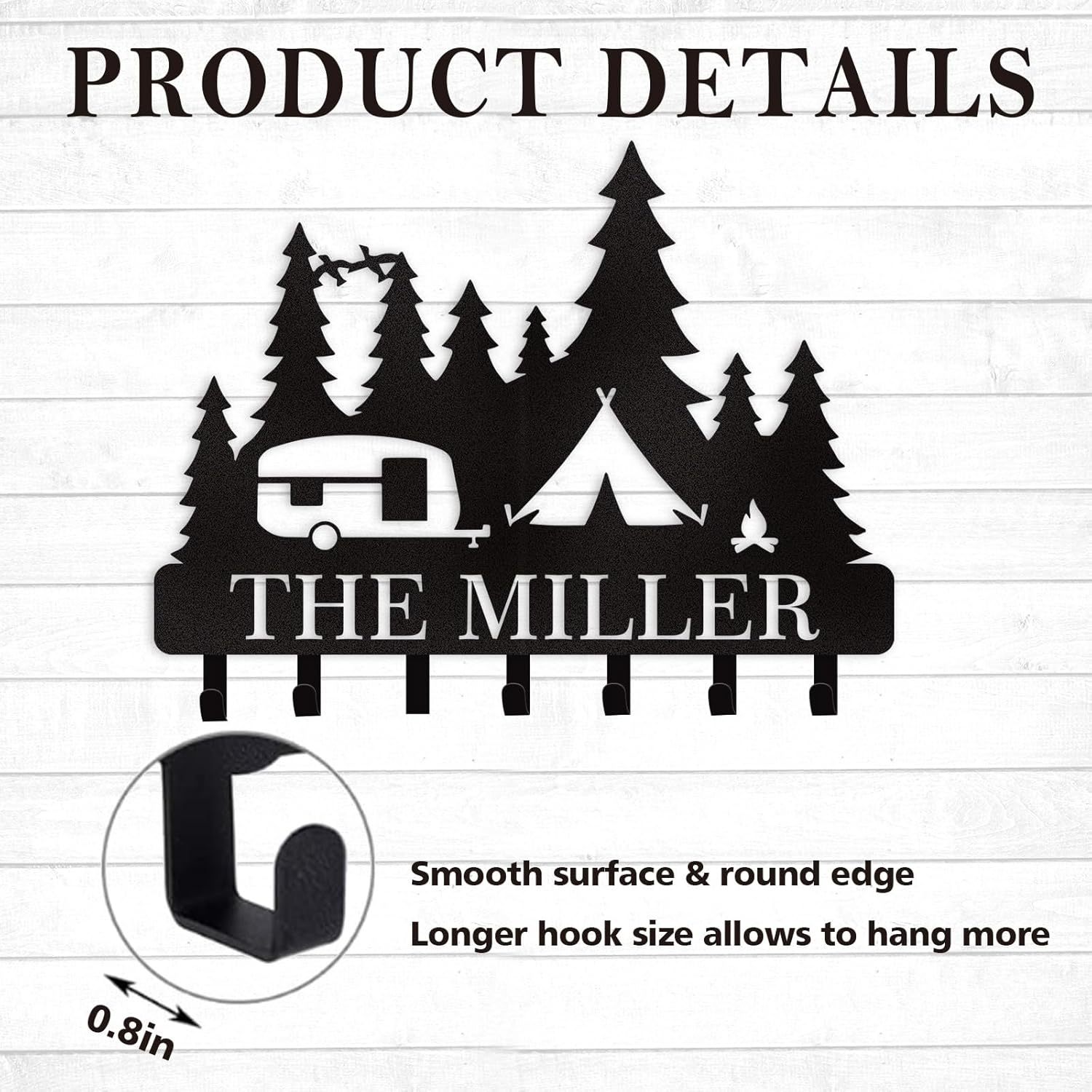Personalized Key Holder for Wall, Custom Forest Deer Coat Rack Wall Hanging-MetalsignX