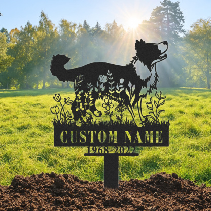 Border Collie Memorial Stake Metal Sign Custom, Pet Loss Gift, Sympathy Sign, Remembrance Stake, Pet Grave Markers Sign, Dog Sign With Stake